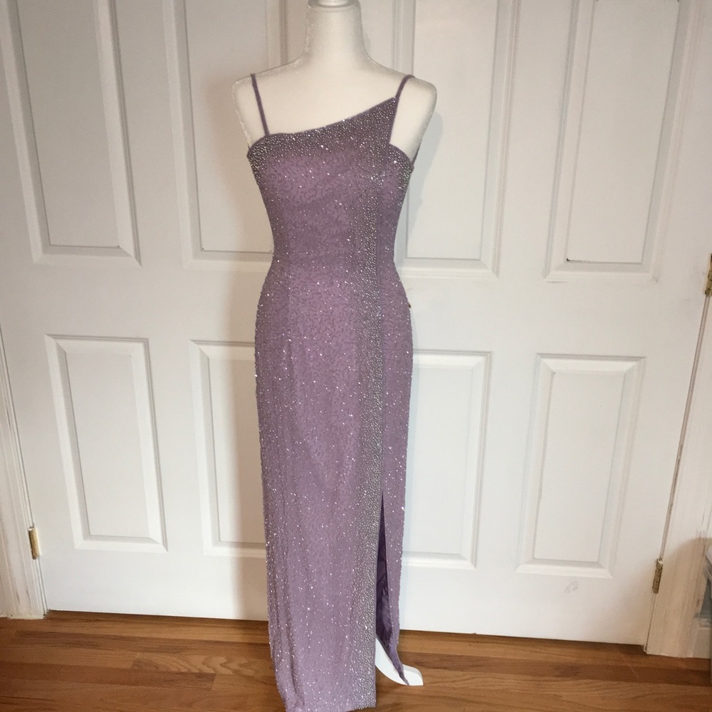 Cache Lavender One-Shoulder Wedding Dress